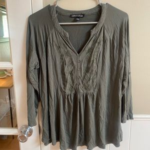 Green long sleeve blouse